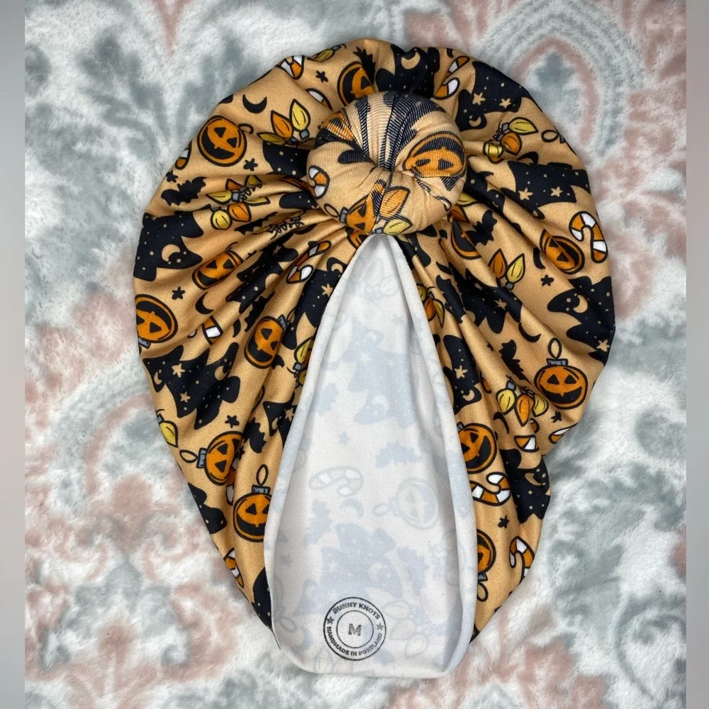 Kids Halloween Pumpkin Print Turban